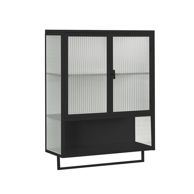 Armoire à pharmacie encastrée ou à fixation en surface Quitterie, Noir