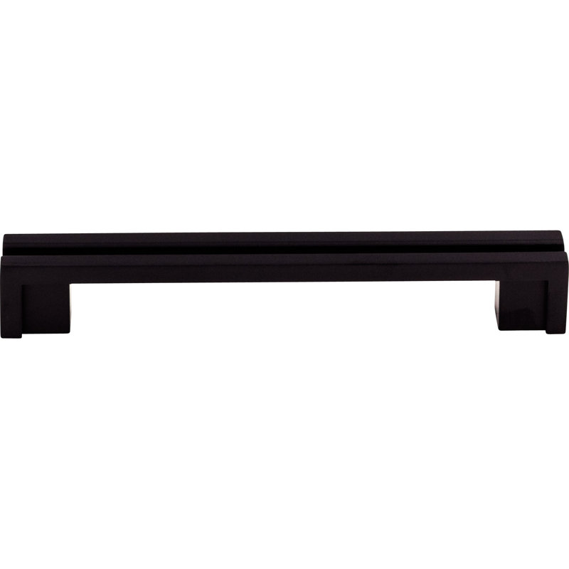 Flat Rail 5" Center to Center Bar pull, Black, 5" Center to Center