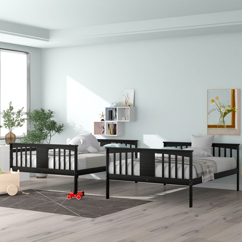 Lit superposé avec échelle pour chambre à coucher, mobilier de chambre d'amis, Espresso