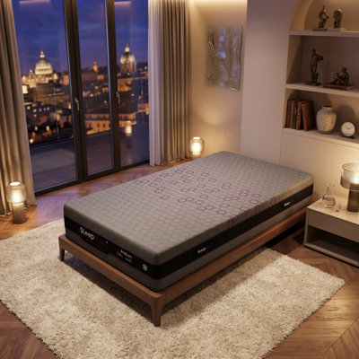 Matelas de refroidissement hybride ferme 12 po / 14 po / 16 po avec mousse viscoélastique imprégnée de gel, latex et ressorts ensachés en nid d'abeille pour un soutien accru et un soulagement de la pression