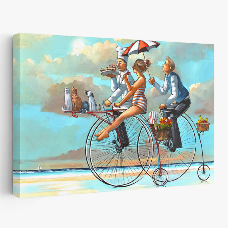 Pourquoi pas - Cuisine figurative côtière, bicyclettes, H 24 po x l 36 po
