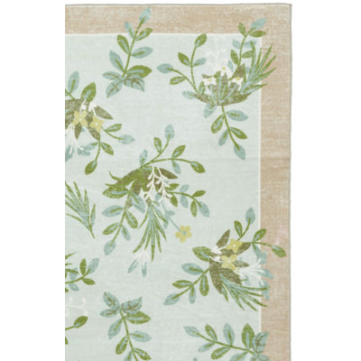 Msrw Floral 193 Performance Machine Washable Floral Rug
