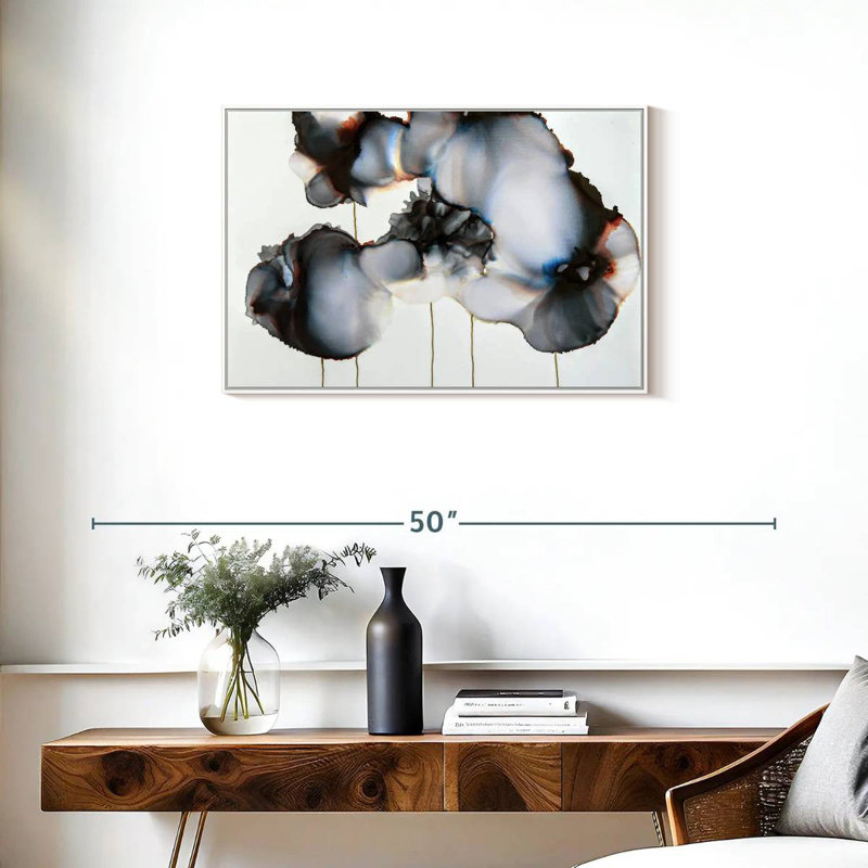 Sonnet noir I, Cadre flottant blanc, 31 po x 21 po