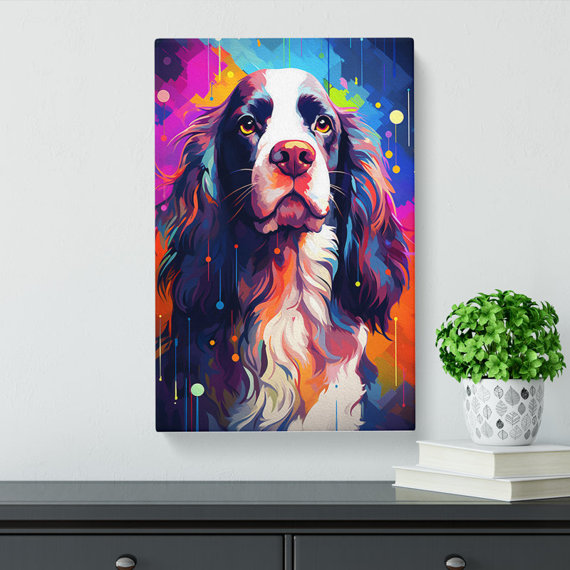 English Springer Spaniel Futurism No.2 - Wrapped Canvas, 76cm H x 50cm W x 3cm D
