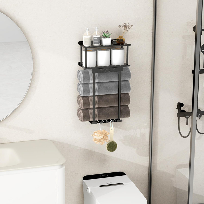 Bathroom wall-mounted towel rack