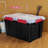 Sterilite 13.5 Gal Gasket Box, Stackable Storage Container w/ Lid, Black, 4 Pack
