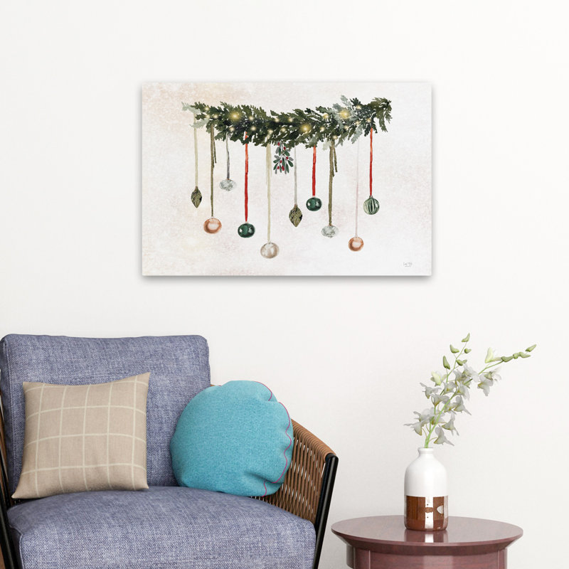 Guirlande de Noël - art de guirlande de Noël contemporaine, H 16 po x l 24 po