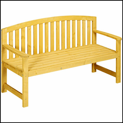 Banc d'extérieur en bois durable avec dossier et accoudoirs, parfait pour les sièges de jardin, de patio et de balcon