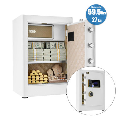 Tigerking 5.0 Cu. ft. Heavy Duty Safe Box with Digital Touchscreen Lock and Adjustable Shelves, White