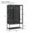 67.25'' Tall Iron Display Cabinet With Glass Door And LED Lights Steel Curio Cabinet For Collectibles Figures Trophies 3-Sided Glass Display Case For Home Office Study Room Stores Playroom - Black-124664357