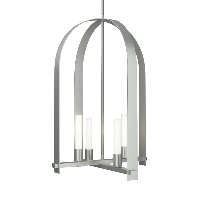 Triomphe 4 - Light Lantern Geometric Chandelier, Vintage Platinum