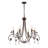6-Light Dimmable Steel Candle Style Chandelier