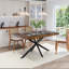 Table de salle à manger extensible de 55 à 71 po avec rangement caché et base en X