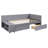 Twin size L-Shaped Upholstered Platform Bed with Storage and Drawers-110990650
