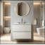 Meuble-lavabo flottant avec lavabo et 2 tiroirs-1632893217