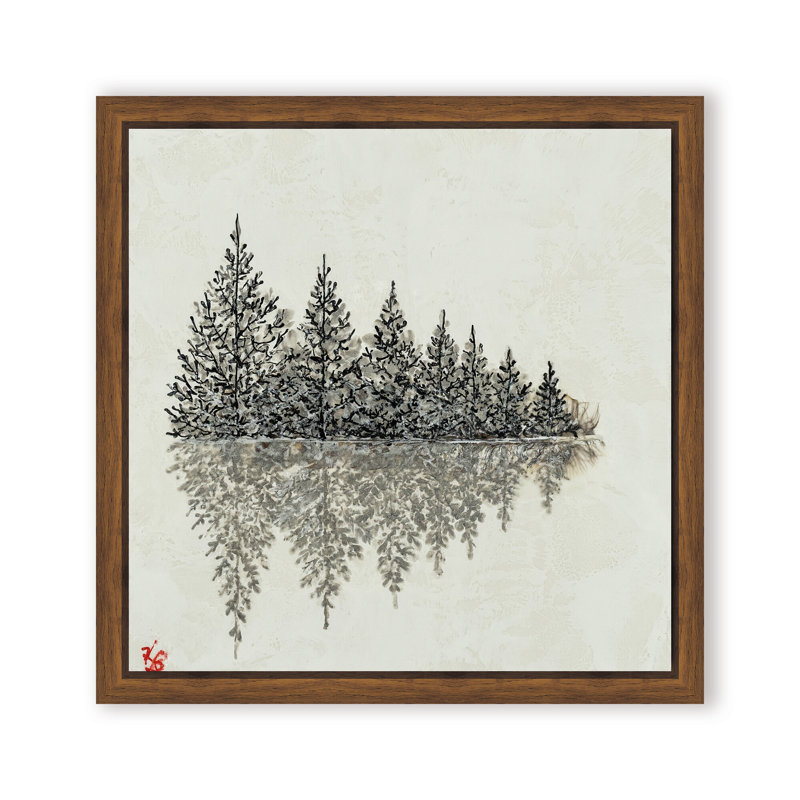 Nature Inspired "Frosted Trees" Canvas Wall Art By , 12" H x 12" W x 2.375" D, Framed Canvas, Brown