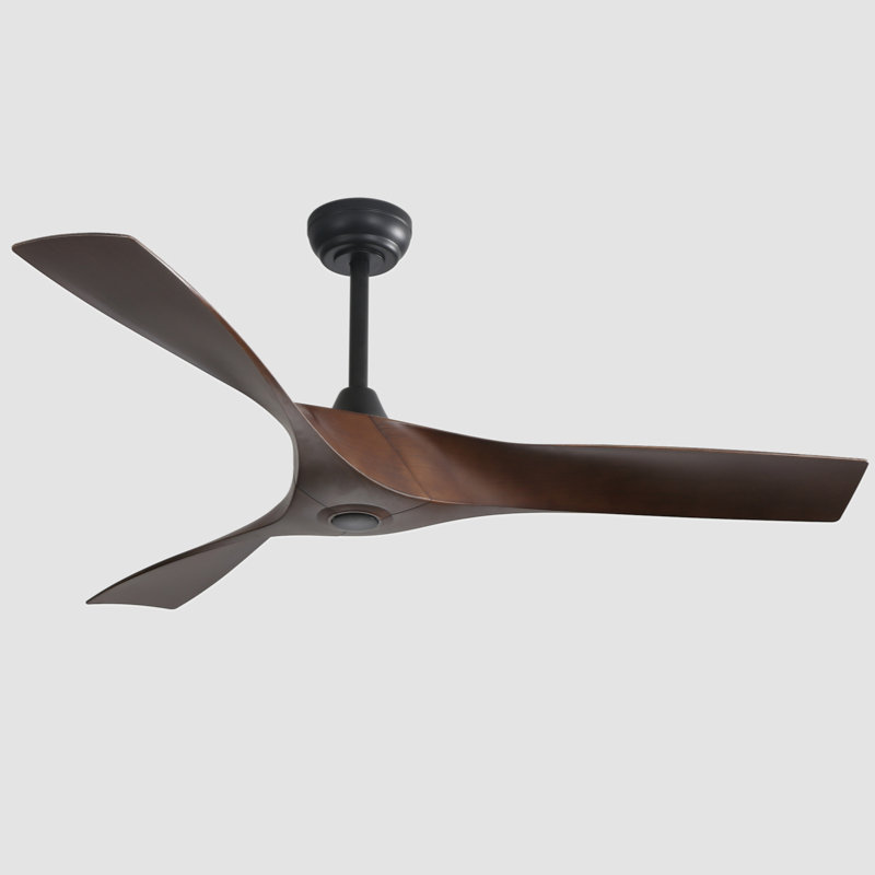Ventilateur de plafond 52 po Elnathan, Noir, Brun