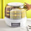 Annalie White 6-Grid Rotating Food Dispenser with Lid
