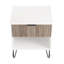 Rustic Grey And White Nightstand With Drawer - Bedroom Furniture | Gift Idea