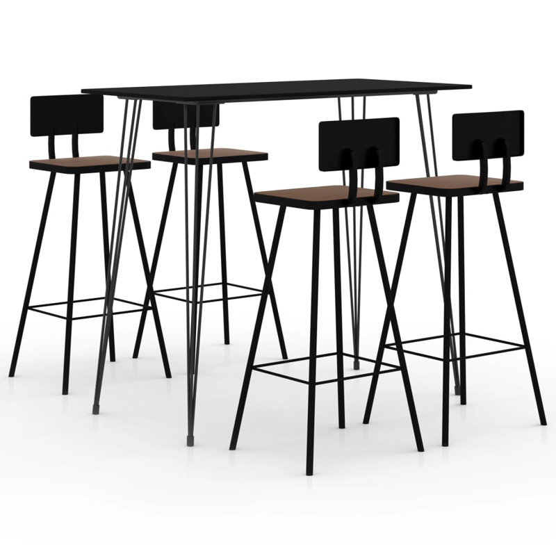 Jaclyn 4 - Person Dining Set, Black
