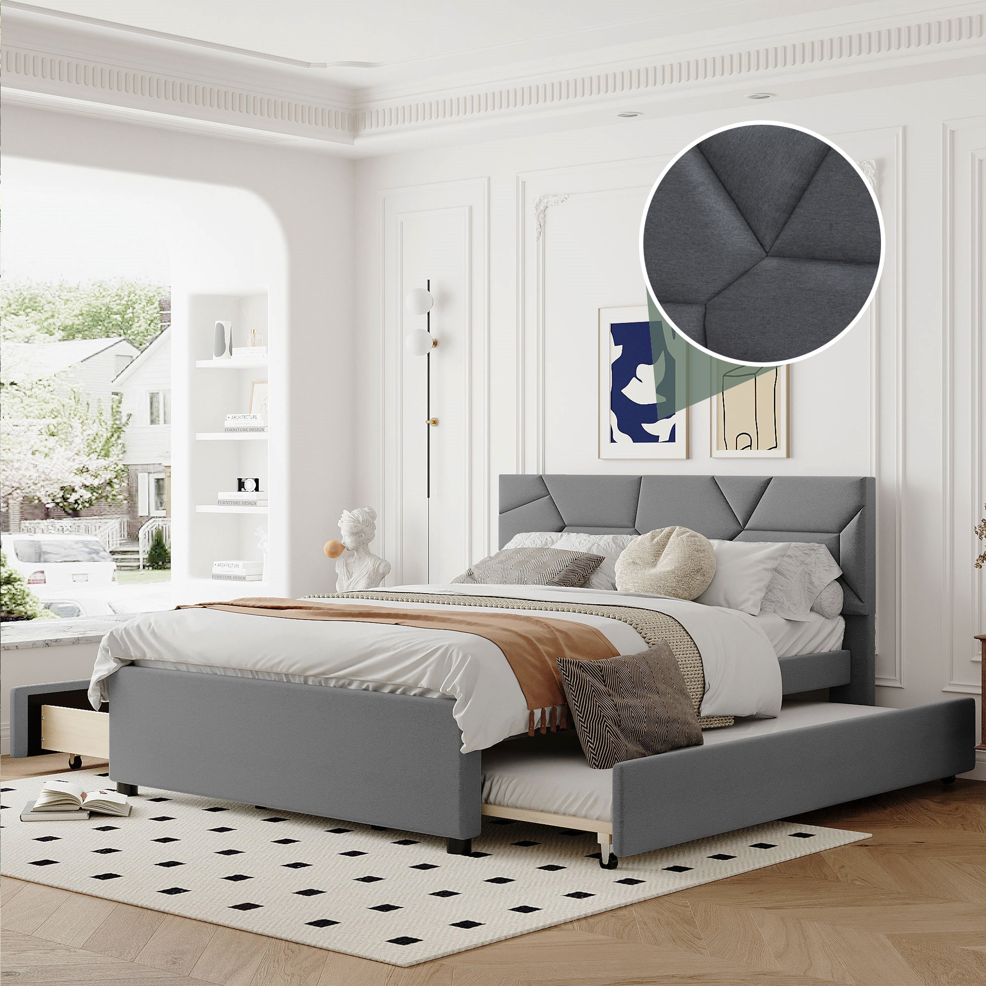 Latitude Run® Kerriana Upholstered Platform Storage Bed | Wayfair