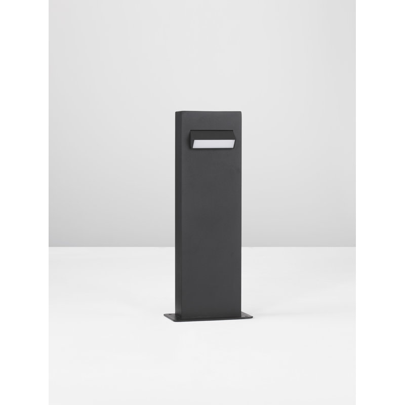 Black Integrated LED Metal Bollard Light, 40cm H x 12cm W x 7.2cm D