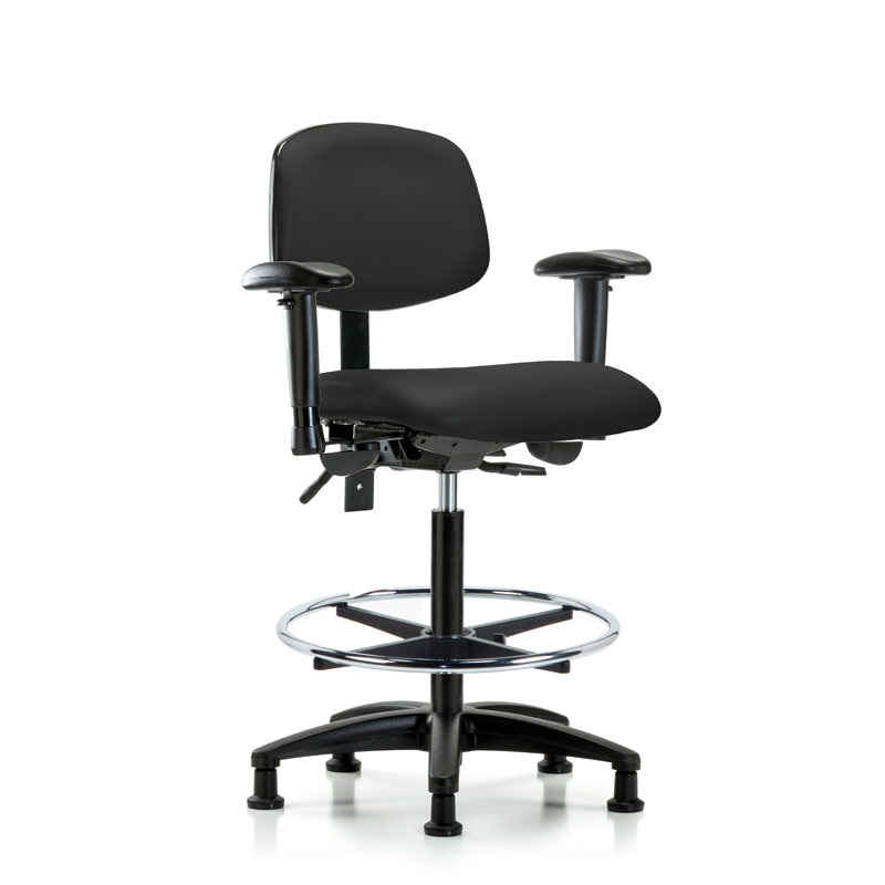 Chaise de dessinateur Noah, Noir, Patins, Inclus