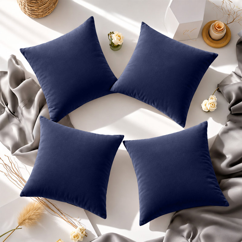 Soft Premium Microfiber Dyed Cushion Cover, NAVY