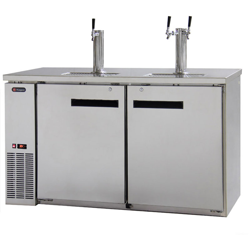 Kegco 20 Cubic Feet Triple Tap Half Barrel (Full Size) with Door Lock and, Stainless Steel