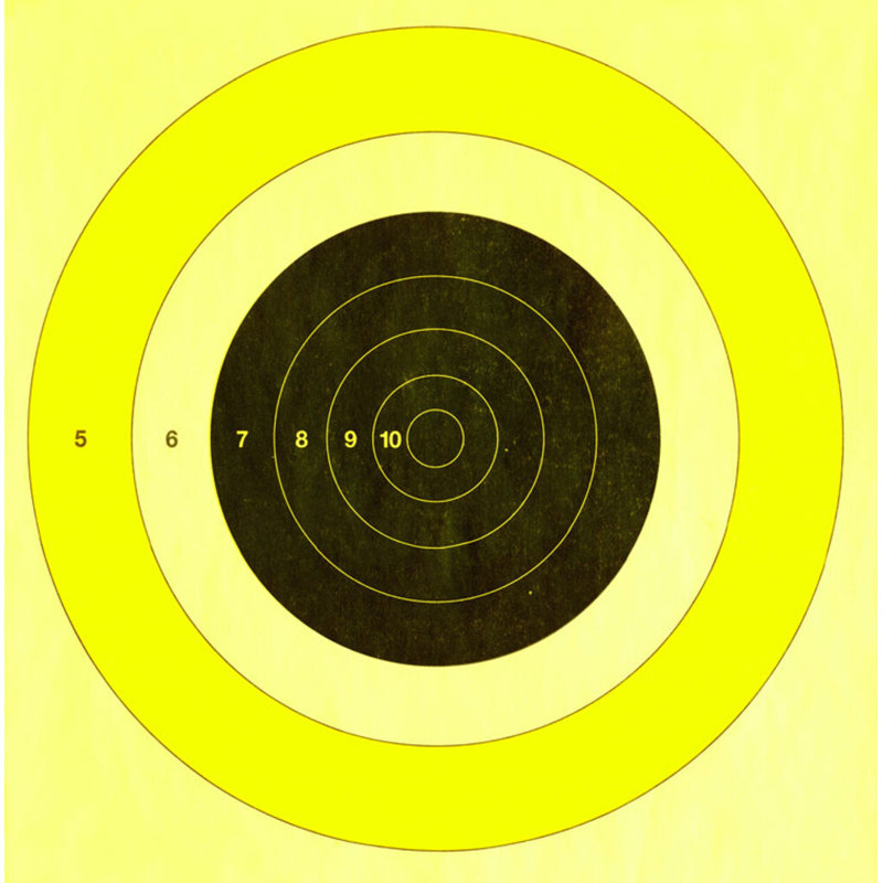 «Cible jaune noir V2» par Chris Dunker - cadre flottant sur toile, H 18 po x l 18 po