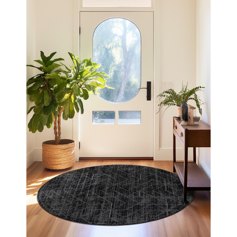 Tapis géométrique en laine touffeté à la main Cyndle, Rond 10 pi