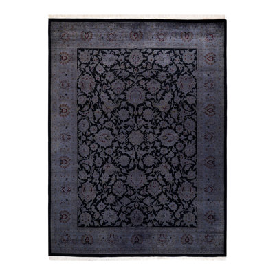 Tapis noué à la main unique en son genre Holsworth - gris