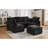 Black Chenille 85.4" Sectional With Movable , Two Charging Ports, Phone Holder, And Soft Seating Experience Multi - Functional L Shaped Modular Built In Comfortable Lumbar Support Material-606492215