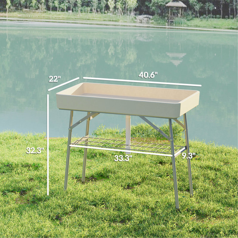 Refroidisseur de table d'extérieur, table de glacière pliante, Tanné
