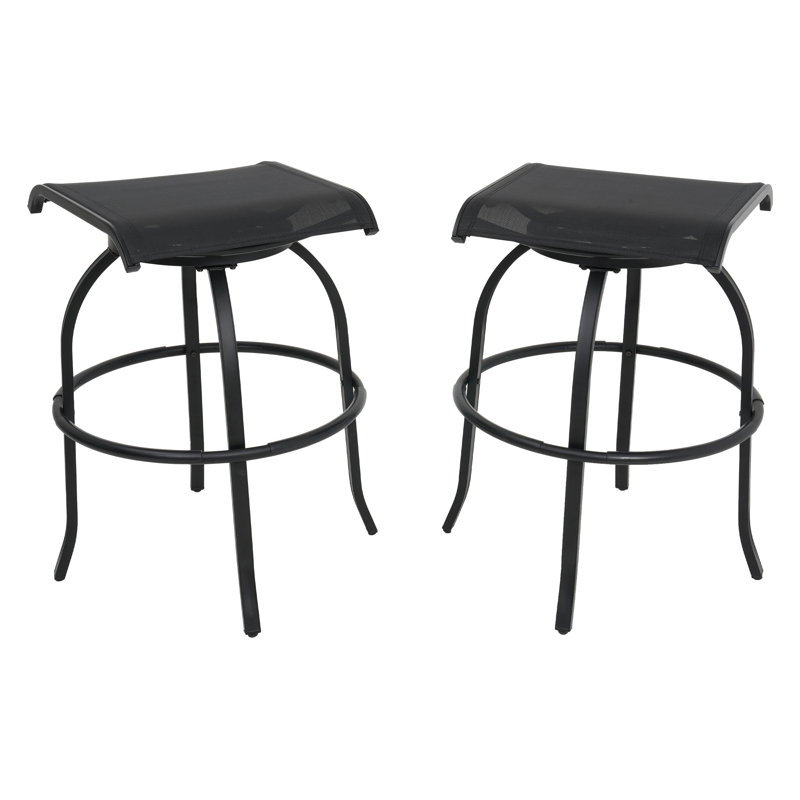 Freddrick Iron Outdoor Stool, Black