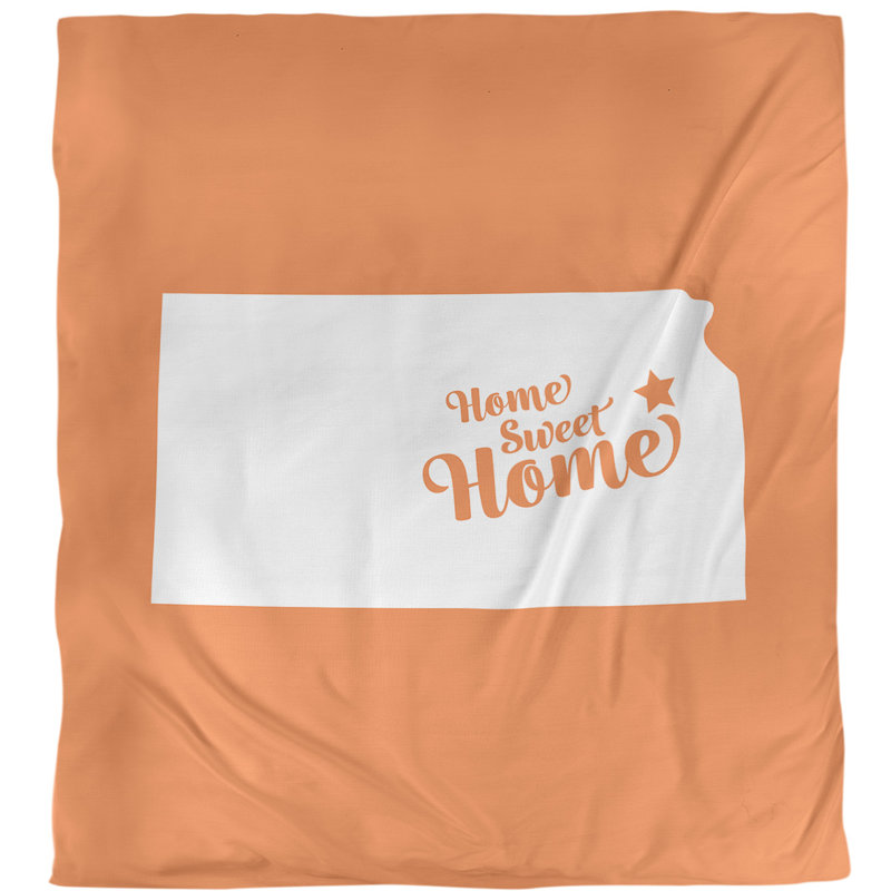 Housse de couette simple pour la maison Topeka, Polyester brossé, Housse de couette pour très grand lit, Orange
