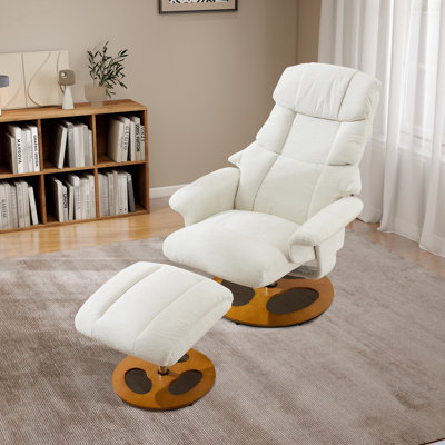 Fauteuil inclinable pivotant rembourré avec repose-pieds