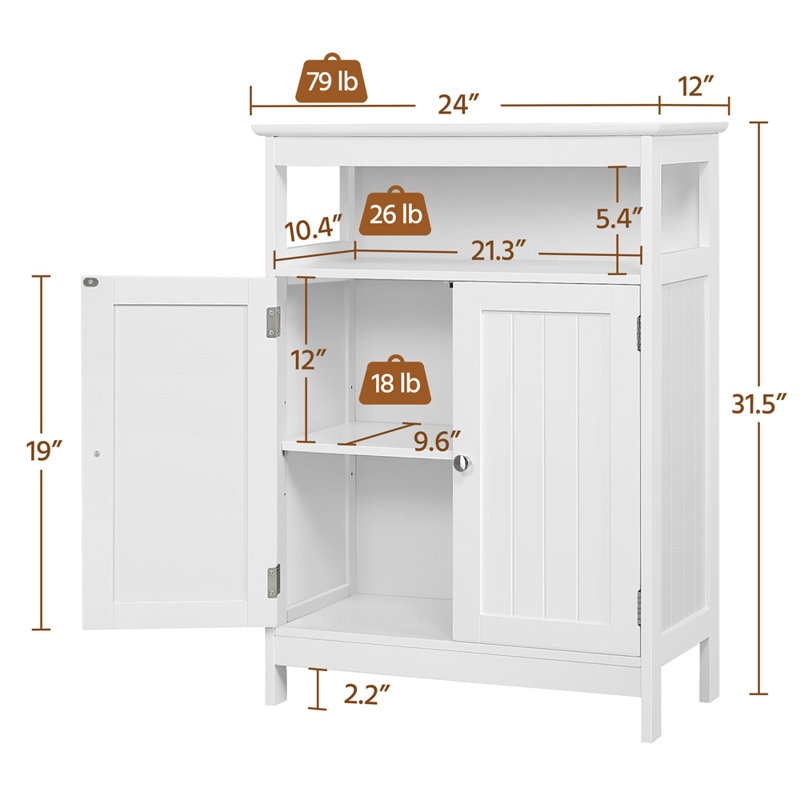 Pylesville 31.5'' H  Free-Standing Bathroom Cabinet, White