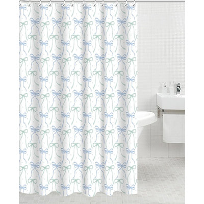 Rideau de douche en polyester + crochets en métal