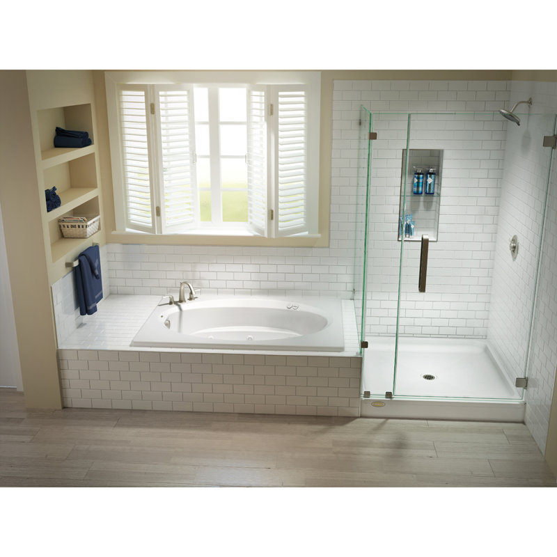 Signature® 60" x 36" Drop In Bathtub, White, Left