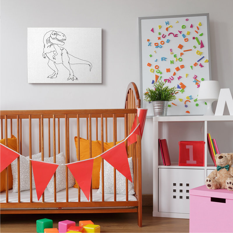 Dessin de Knap T-Rex, Toile tendue, H 24 po x l 30 po x P 1,5 po