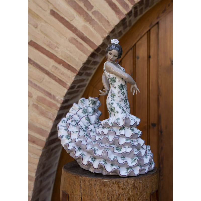 Figurine Flamenco Flair, Vert / mauve