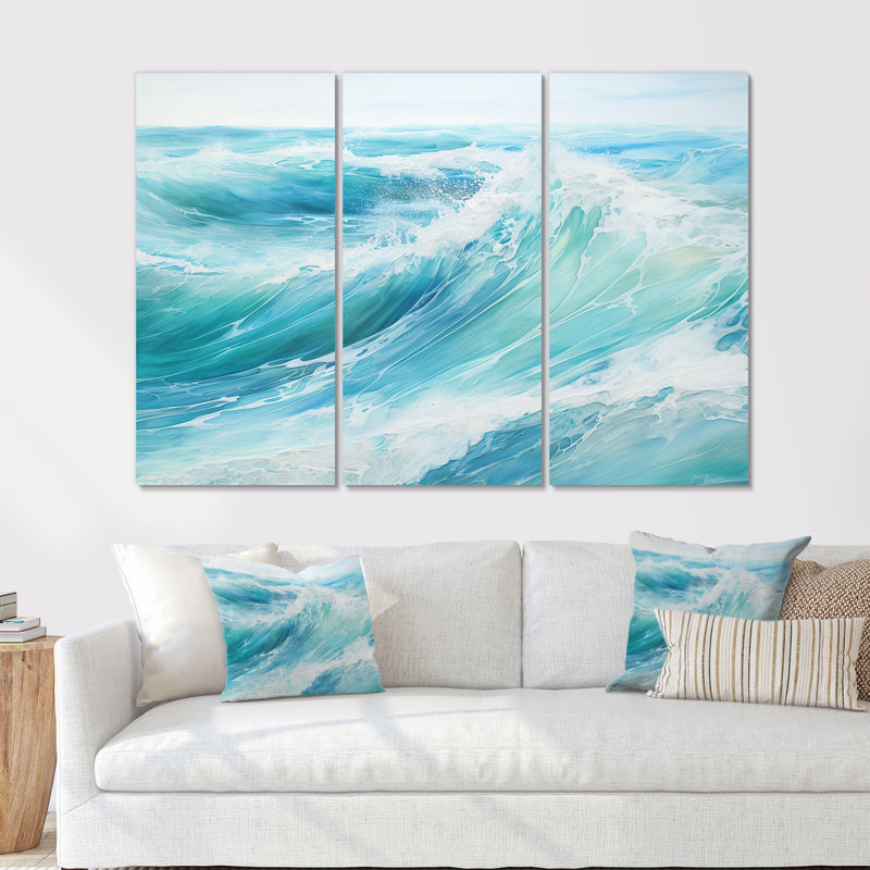 «Ocean Charm», art sur toile océanique, Toile tendue, H 32 po x l 48 po x P 1 po