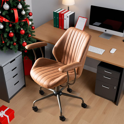 Viola Ergonomic Suede Task Chair with Padded Arms