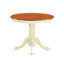 Ensemble de coin-repas 3 pièces pour petits espaces comprenant une table de salle à manger ronde avec piédestal et 2 chaises de cuisine, 36 po x 36 po, babeurre et cerise-285938731-285938735-285938726