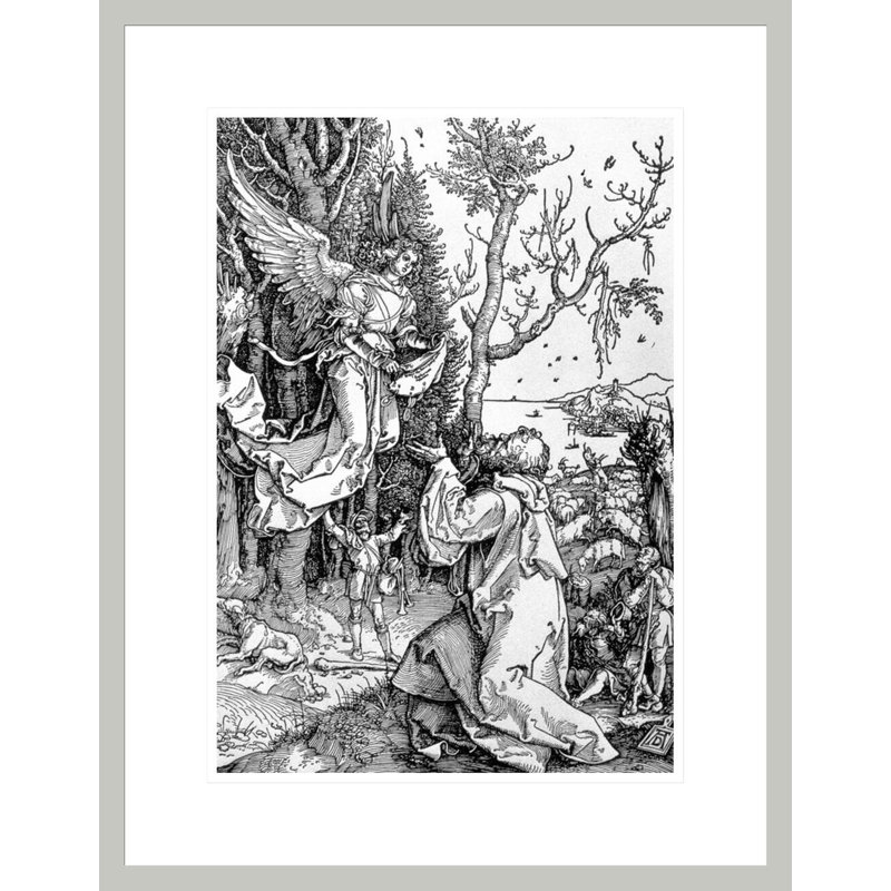 Joachim et l'ange de la série «Life of the Virgin» par Albrecht Dürer, impression giclée sur cadre, H 21,75 po x l 16,89 po