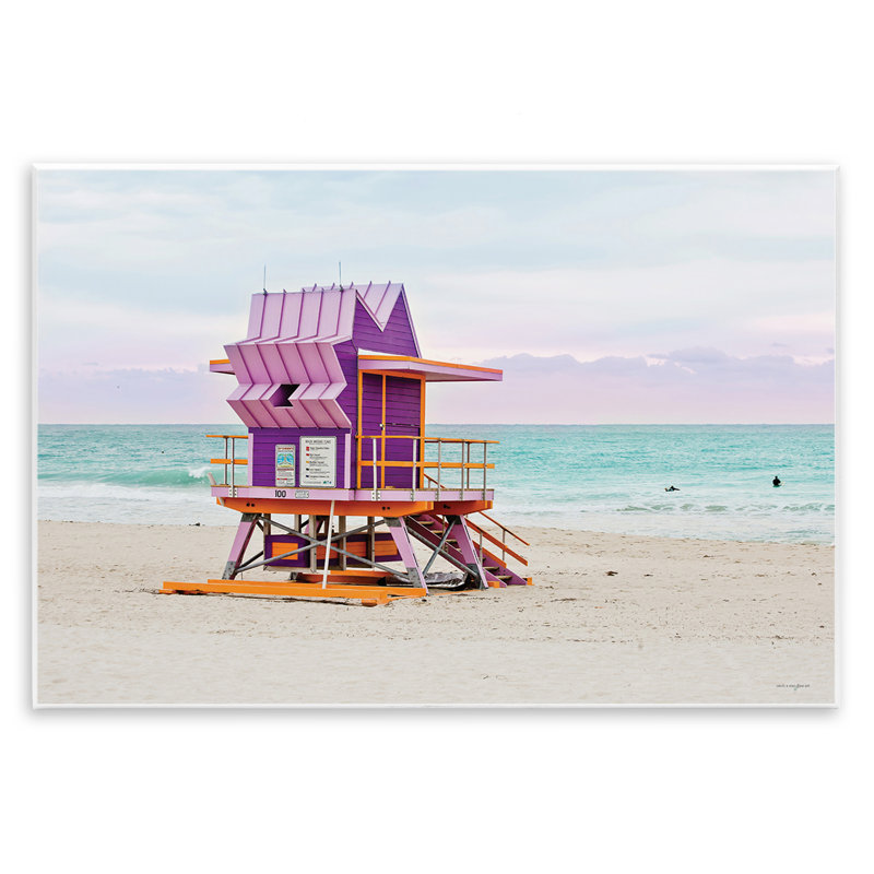 Purple Lifeguard Building Wall Plaque, design by Seven Trees Design, 10" H x 15" W
