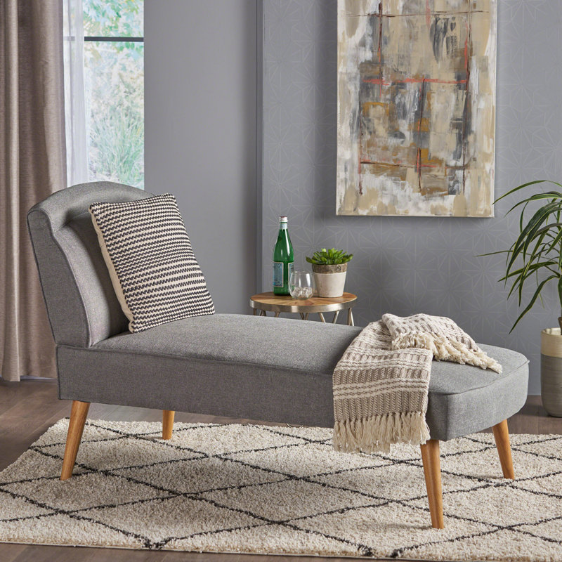 Linder Upholstered Chaise Lounge, Gray