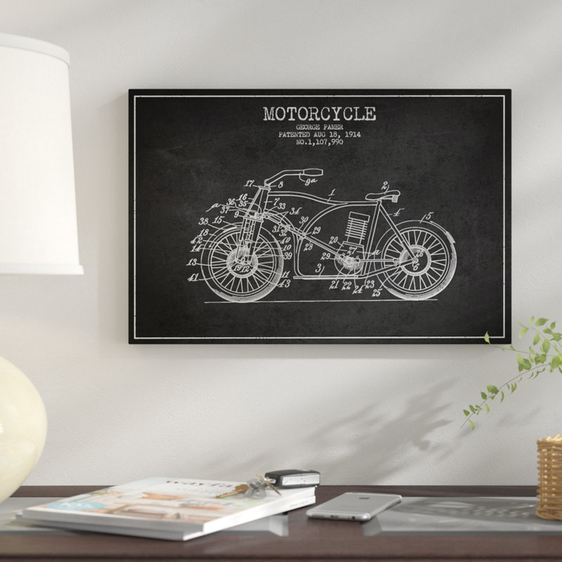 Impression sur toile gris anthracite «George Pamer», H 8 po x l 12 po x P 0,75 po, Pas de tapis, Toile tendue