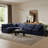Itala Velvet L-Shaped Sectional Reversible-94482467